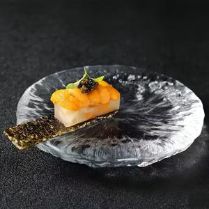 TEMU 1개 일본식 바비큐 유리 접시, 고급 사시미 스시 플레이트, 해산물 대접, 가정 및 호텔, 이자카야용