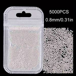 TEMU 5000개 0.8mm 네일 아트 카비어 비즈 - 스틸 볼 3D 장식용 글리터 라인스톤, 젤 아크릴 팁, 매니큐어 액세서리, 네일 아트 용품 | 빛나는 네일 장식 | 내구성 있는 네일 아트, 네일 아트 키트