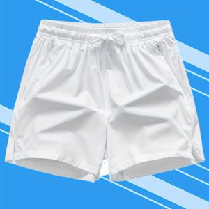 TEMU 남성 캐주얼 스포츠 반바지, 지퍼 포켓, 조절 가능한 드로스트링 허리, 컬러 옵션 (검정색, 다크 그레이, 베이지, 화이트, 해군 블루, 올리브 그린), 레귤러 핏, 캐주얼 웨어 | 조절 가능한 허리 반바지 | 지퍼 반바지