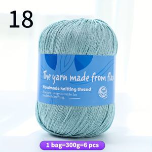 TEMU 고품질 린넨 중간 거친 메쉬 실, 다양한 색상으로 손뜨개 DIY 재료용 - 크로셰 스웨터, 목도리, 쇼울, 스커트 제작에 사용, 100% 린넨 실 볼, 1봉지=300g=6개|스카프|린넨|DIY