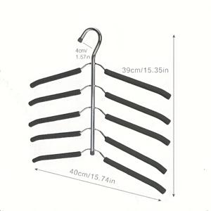 TEMU 1개 다층 금속 옷걸이 크롬 마감 - 공간 절약형 내구성 있는 옷장 정리대, 침실 및 홈 오거나이저용 광택 스토리지 랙, 세련된 디자인, 견고한 구조, 아파트 거주자용