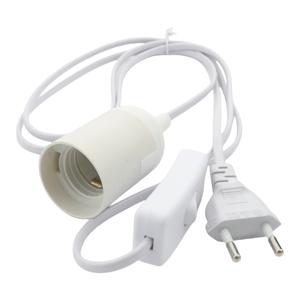 TEMU 1pc EU 플러그 전원 케이블 케이블 E27 램프 베이스 홀더 스위치 와이어 펜던트 LED 전구 장치 하이글램프 수면 소켓