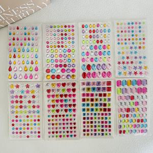 TEMU 635pcs BEVILLE 아크릴 보석 하트, 다섯 점의 별, 점, 꽃 자체 접착 스티커 - DIY 공예, 스크랩북, 물병 장식, 모양, 무작위 스타일 포장