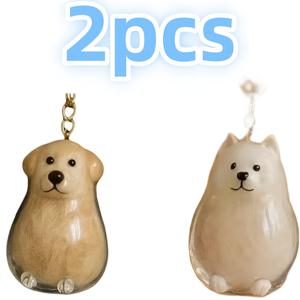 TEMU 2개 세트 강아지 털 보관함, 펫 헤어 캡슐, 반려견 소유자 필수품, 향기로운 털 장식으로 추억 간직하기, 시바 이누, 사모예드, 골든 리트리버에 적합