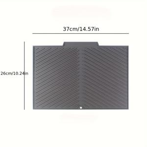 TEMU 1개 확장형 식기 건조 매트 - 접이식 공간 절약 싱크대 매트, 480°F(250°C) 내열성, 미끄럼 방지 주방 카운터 보호매트, 리브드 배수 표면, 식기세척기 안전 & 쉬운 세척 가능 (냄비, 그릇, 접시용), 크리스마스·할로윈·입주 선물 추천, 모든 싱크 타입 호환, 슬림 디자인, 고품질 실리콘 소재, 집안 요리용, 작은 공간에 적합
