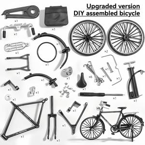 TEMU DIY 자전거 모델 키트 - 52개 합금 미니어처 자전거 세트로 인струк션에 따라 조립 가능, 공예 기술을 통해 청소년과 성인을 교육하기에 완벽하며, 열정가 및 수집가를 위한 이상적인 선물입니다