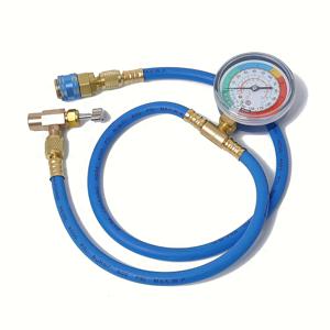 TEMU R134A 자동차 AC 냉매 충전 키트, 압력 게이지 포함 - 튼튼한 구리 호스, & 1/4
