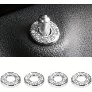 TEMU 블링 내부 자동차 도어 잠금 커버 스티커, 라인 석 풀로드 볼트 장식, C 클래스 C200L GLC260 C260L 여성용 자동차 액세서리