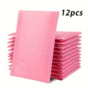 TEMU 6개/12개 버블 메일러 4x8인치 연분홍색 폴리 패딩 봉투 소규모 비즈니스 우편 패키지 불투명 자체 밀봉 방수 부티크 배송 가방 주얼리 메이크업 용품용