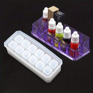 TEMU 2사이즈 DIY 실리콘 에폭시 레진 몰드 12 & 9 직사각형 캐비티 - 립스틱, 펜, 마커, 비누, 캔들, 목욕 폭탄 및 데스크탑 정리를 위한 식품용 비독성 주조 몰드