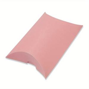 TEMU 50개 베개 상자 세트 - 중성색 5가지(베이지, 화이트, 블랙, 핑크, 레드), 투명 PVC 창문 포함, 고품질 종이 및 PVC 혼합 소재, 파티 선물 포장용, 홈 데코, 모던 디자인