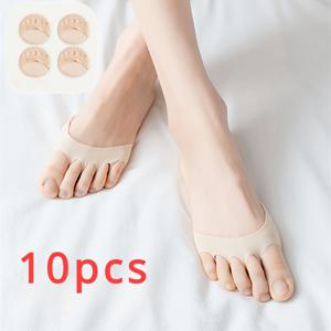 TEMU 10개 여성용 하이힐 발가락 인솔, 다섯 발가락 패드, 부드럽고 통기성이 좋은, 미끄럼 방지 편안한 발 쿠션