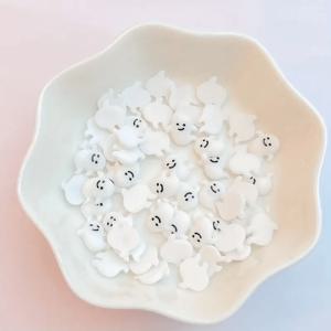 TEMU 50pcs 귀여운 미니 레진 유령 네일 아트 참, 평평한 등뒤 장식 네일 라인 스톤 DIY 머리 리본 및 공예용, 냄새 없음.