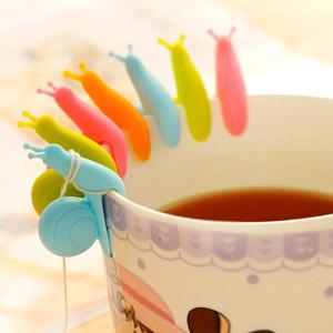 TEMU 10팩/5팩 실리콘 달팽이 티백 걸이, 마카롱 티컵, 창의적인 달팽이 티백과 밧줄, 컵 식별, 가정 주방 사용을 위한 티 인퓨저.