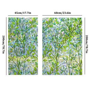 TEMU 3D 레이저 유리 필름 반투명 창문 스티커 발코니 문 봄이 오는 새벽 유리 데칼