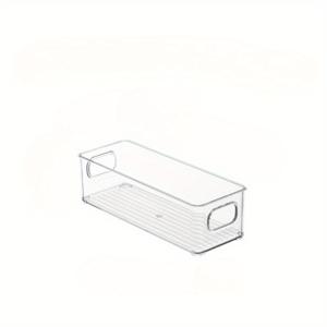 TEMU 1개 투명 플라스틱 쌓을 수 있는 냉장고 정리함 손잡이 포함 - 투명, 공간 절약형 보관 용기, 냉장고, 캐비닛, 선반 및 서랍용 - 주방 정리, 바구니, 바구니 및 홈 정리용 컨테이너에 이상적
