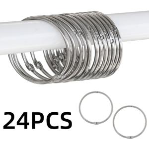 TEMU 24pcs 캐스트 아이언 장식 샤워 커튼 링, 욕실, 침실, 거실용 방수 및 방수 후크