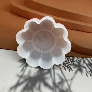 TEMU 1개 미소 짓는 실리콘 몰드 - 캔들 만들기, 레진 공예 & 석고 공예용, 꽃잎과 잎 디자인의 불규칙한 모양, 재사용 가능한 DIY 홈 데코 몰드