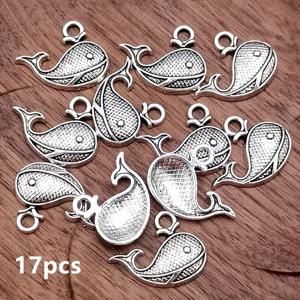 TEMU 17개 고래 참 펜던트, 스타일 주얼리 액세서리, 수제 DIY 쥬얼리 만들기 팔찌, 목걸이, 귀걸이 액세서리 18*14mm