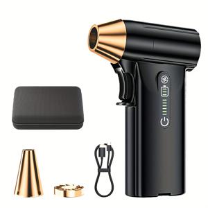 TEMU 다기능 휴대용 폭력 팬, 브러시리스 모터, 가정, 차량, 야외, 장비 청소 및 바베큐 석탄 먼지 제거에 적합한 고출력 자동차 블로워|차량용선풍기