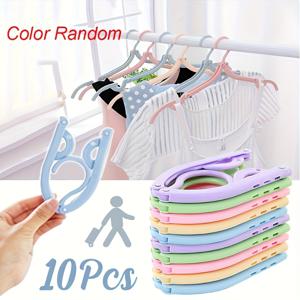 TEMU 10pcs 컬러풀한 접이식 여행용 옷걸이 - 안티 슬립 디자인, 내구성, 튼튼한 플라스틱, 공간 절약 및 휴대용 - 침실 정리, 침실 보관 솔루션|컬러풀한 옷걸이|플라스틱 옷걸이, 옷걸이