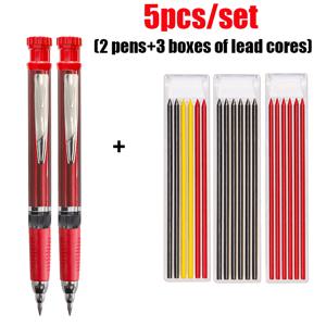 TEMU 5개 세트 새로운 창의적인 고품질 2.8mm 목공 연필 세트, 목공 공학자 건축 설계 도면, 깊은 구멍 마킹 용품, 글로벌 마켓에 사랑되는 목공 연필