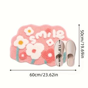 TEMU 미끄럼 방지 꽃 욕실 매트, 흡수력과 빠른 건조 욕실 바닥 매트, 욕조 기계 세척 가능 샤워 매트, 미끄럼 방지 화장실 바닥 매트, 모든 네 가지 계절에 적합한 미끄럼 방지 꽃 욕실 매트