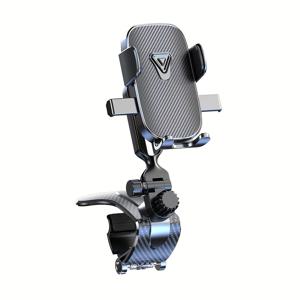 TEMU 1개 자동차 대시보드 마운트 브래킷, ABS 소재 카본 파이버 텍스처, 360° 회전 조절 가능한 안티셰이크 디자인, 모든 스마트폰 및 차량용 멀티 기능 휴대폰 홀더, 핸즈프리 운전, 세련된 메탈릭 마감, 견고한 구조