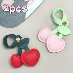 TEMU 1/2개 창의적인 체리 펜던트 PU 가죽 지갑 키체인 DIY 액세서리, 빈티지 다용도 체리 매력 가방 및 열쇠고리 장식, DIY 지갑 만들기