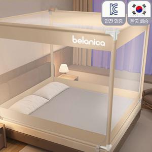 TEMU [국내 당일배송] 개웃기냥 모기장 KC인증 완료 임산부,영아 안전 사용 침대 텐트형 3방향 문