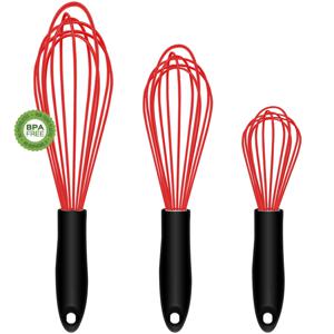 TEMU 3pcs 실리콘 계란 거품기, 식품 등급 실리콘 계란 비터, 내열성 비 스틱 계란 흰자 크림 배터 믹서, 가정용 베이킹 도구, 주방 용품