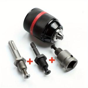 TEMU 1 세트 금속 헤비 듀티 1.5-13mm 열쇠가없는 드릴 척 육각 섕크/SDS/소켓 스퀘어 암 어댑터 금속 드릴 척 변환기