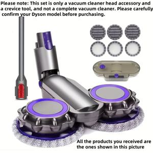 TEMU 다이슨 V7/V8/V10/V15/V11 청소기용 물탱크 & 걸레 포함 2-in-1 습식/건식 바닥걸레 시스템, ABS 소재, 부드러운 롤러 브러시 및 크리비스 도구 호환, 강력한 흡입력 (다이슨 V15/V11/V10/V8 무선청소기)