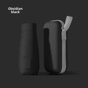 TEMU 포레인트 컴팩트 접이식 미니 우산 - 17cm 경량 휴대용 태양 우산, 6개 리브 내구성 디자인, 4가지 색상(핑크, 블루, 옐로우, 화이트) 및 블랙 핸들, 여행 우산, 우산, 스타일리시 우산, 경량 우산