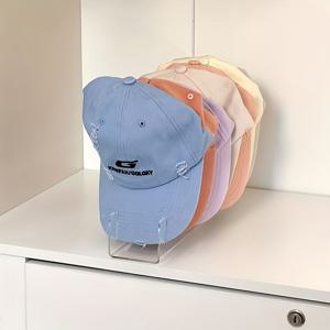 TEMU 1pc/2pcs 투명 아크릴 야구 모자 디스플레이 랙 - 모자 정리용 내구성 있는 플라스틱 보관 솔루션, 옷장 및 서랍에 적합, 소매 디스플레이 필수품, 모자 정리|현대 액세서리 홀더|플라스틱 구조, 모자 홀더