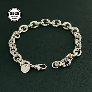 TEMU 925 스테인리스 실버 브래지릿, 패션 한국 스타일 실버 보석 체인, 잠금 및 열쇠가 있는 이상적인 선물 선택!