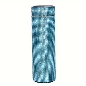 TEMU 1개, 반짝이는 스터드 진공 플라스크, 16oz/480ml 스테인레스 스틸 보온 보냉 물병, 여행용 열차잔, 뜨거운 음료와 차가운 음료를 위한, 여름과 겨울에 어울리는 음료용품, 선물|텀블러|트래블보틀