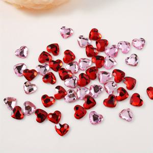 TEMU 30개 저자극성 하트 모양 라인스톤, 평면 백 글라스 네일 아트 참, DIY 매니큐어 및 주얼리 장식용 반짝이는 러브 젬, 라인스톤 네일 참
