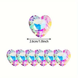 TEMU 6개 무지개 하트 프리즘 선캐처 - 창문 및 결혼식 장식용 26mm 컬러풀 드롭, 전원 필요 없음