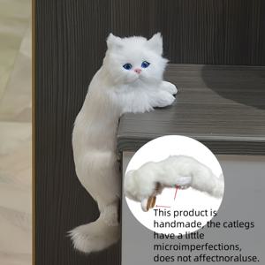 TEMU 1pc 현실적인 수제 레진 플러시 고양이 장난감 - 다용도 실내 및 실외 애완 동물 장식, 가정 및 파티 선물에 이상적, 전기 없음, 11.81x7.87x5.91 인치, 가벼운 160g