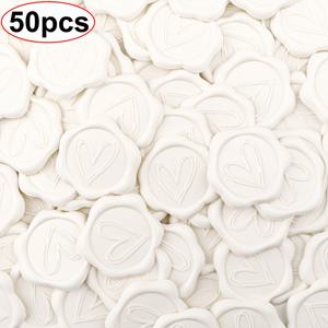 TEMU 50//150pcs 하트 왁스 봉인 스티커, 결혼식, 생일, 크리스마스용 자체 접착 플라스틱 봉인 - 녹색, 베이지, 흰색|실링왁스