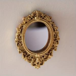 TEMU 1pc 미니 클래식 프레임 거울, ABS 소재, 랜드스케이프 장식, 창의적인 DIY 공예 장식, 가정 장식 인형, 미니 모델 키트, 성인 및 호비스트를 위한 ABS 소재, 14세 이상