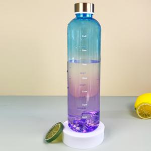 TEMU 1pc 그라데이션 워터 보틀 1000ML - 휴대용 BPA 프리 PC 재질, 밀봉 가능, 아름다운 스포츠 플라스크, 야외 활동용, 크리스마스, 할로윈, 추수 감사절, 새해 선물