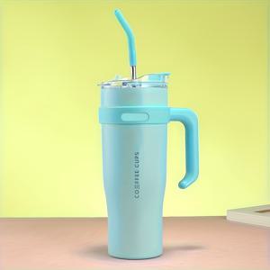 TEMU 대용량 1200ml 물컵, 자동차 보온컵, 간단한 사무실 마시는 컵, 재사용 가능한 진공컵과 마시는 컵, 보온된 이중 벽 스테인레스 스틸 핸들 및 진공병, 편리한 컵, 선생님 감사의 선물, 자동차/집/사무실에 적합, 여름 여행 액세서리, 이상적인 생일 선물 - 여러 색상 선택 가능, 크리스마스 선물|트래블보틀