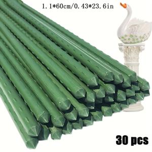 TEMU 30개 heavdy green plant support stakes - 내구성이 뛰어난 플라스틱 및 스테인레스 스틸, 토마토, 오이, 포도에 이상적 - 다용도 채소 및 포도주 성장 지원 - 쉬운 설치, 정원 플랜터 미적 아름다움을 높여줌, 정원 지원 스테이크 | 미적 정원 개선 | 내구성 있는 식물 지원, 식물 지원