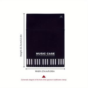 TEMU 8페이지 확장 가능한 A4 악보 폴더 - 블랙 접이식 악보 홀더, 양극/음극 스펙트럼 패션 클립, 피아노, 바이올린, 기타 및 악보용 내구성 있는 휴대 디자인