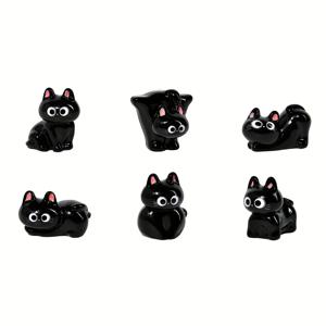 TEMU 블랙 캣 조각상 장식 오너먼트 6개 세트