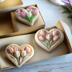 TEMU 3pcs 우아한 하트 모양 튤립 실리콘 모양 - 재사용 가능, DIY 촛불 만들기, 비누 만들기 및 가정 장식용으로 내구성이 뛰어남 - 크래프팅 및 개인화된 선물, DIY 크래프팅 모양|우아한 선물 상자|내구성이 뛰어난 실리콘 모양, 튤립 크래프팅