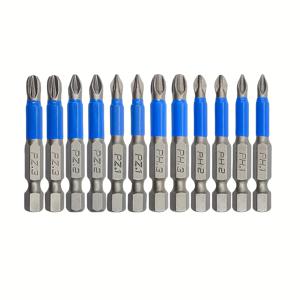 TEMU 12개 마그네틱 안티 슬립 스크루 드라이버 비트 세트 PH1 PZ1 PH2 PZ2 PH3 PZ3, 1/4