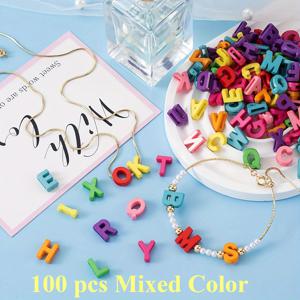 TEMU 100개 내구성 있는 알파벳 비즈 - DIY 주얼리 만들기, 열쇠고리용 대소문자 컬러, DIY 프로젝트 & 공예 용품에 완벽한 선물, 키체인 커스터마이징을 위한 글자 비즈, 생생한 디자인의 광택 비즈 마감, 수제 액세서리, 혼합 색상 디자인, 매끄러운 질감, 창의적인 아티스트를 위한